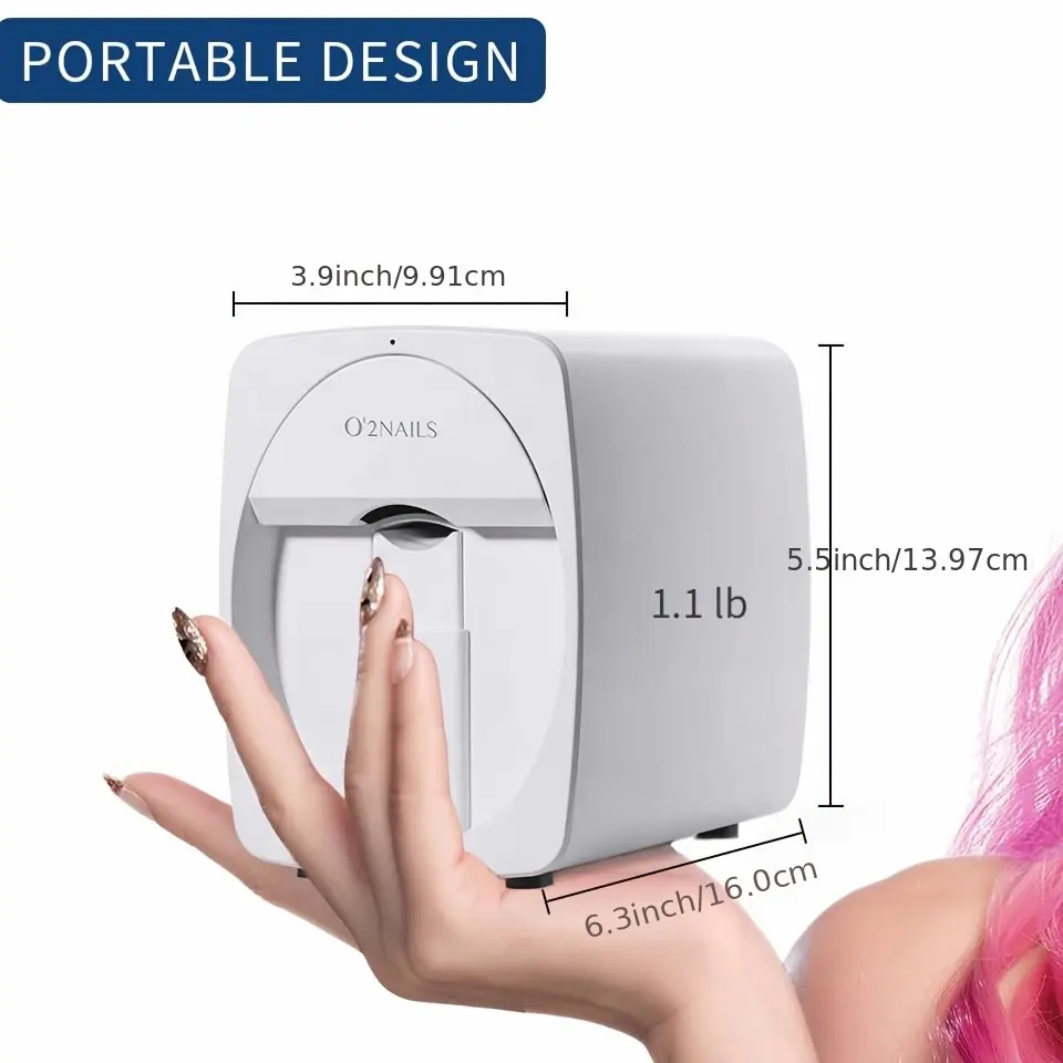 777*888*25*25*25*1500*2pcs 3D Nail Printer Portable Nail Art Kit App Control New Year Gift for Girlfriend