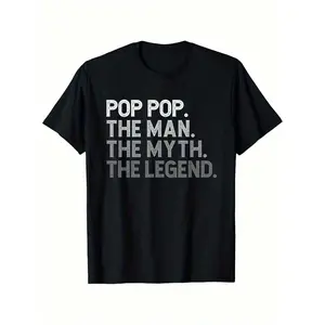 POP-POP T-Shirt] Funny Fathers Day POP-POP T-Shirt  100% Cotton.S-XXXL.Suitable For Men And Wo graphic tees men crop tops summer outfits for men summer tops T-Shirt