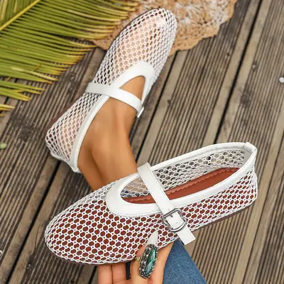 Ballet Flats Adidas Cross Strap - TikTok Shop