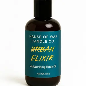Urban Elixir Body Oil by Hause of Wax Candle Co - 8 oz Smooth Moisturizing Blend for Silky Soft Skin Care
