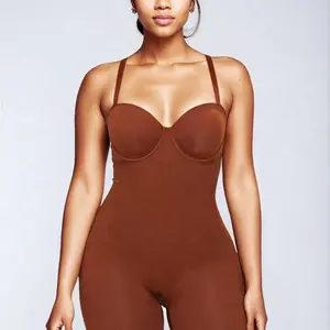 Bodysuit with buildin push-up Bra Adjustable Soft Fit Comfort Compression Cutout Shapewear Seamless Lightweight Womenswear Comfortable