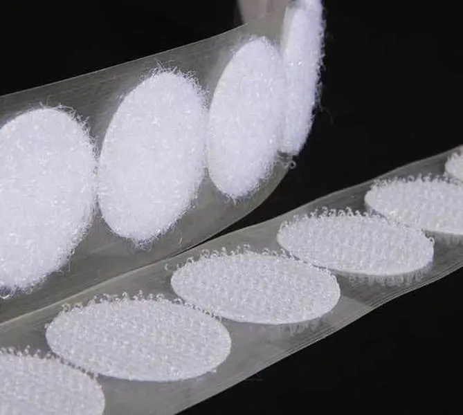 200 White 1/2 Pre-Cut Adhesive Back, Low-Profile, Clear Rough and Soft Velkro Coins (HOOK &LOOP)
