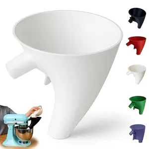 Mixer Flour Hopper with Flow-Directing Nozzle & Overflow Prevention - Compatible with KSM150 & 5-Quart Vertical Mixer, Ergonomic Handle & Stable Base