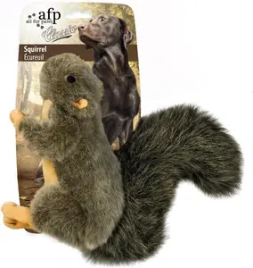 All For Paws Classic Squirrel Squeaky Plush Dog Toy Dark Gray Polyester Blend Engaging Realistic Design Durable Long Lasting High Quality Materials Stimulates Curiosity Reduces Boredom Versatile Play Options Comforting Cuddle Companion