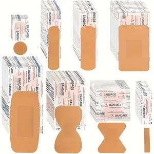 80-Pack PE Flexible Adhesive Bandages, Assorted Waterproof and Highly Breathable Bandages with Cushioned Pad for Wound Care, Variety Pack with Finger & Knuckle Bandage