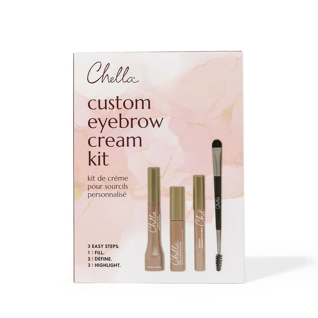 eyebrow cream kit medium brown / medium highlighter
