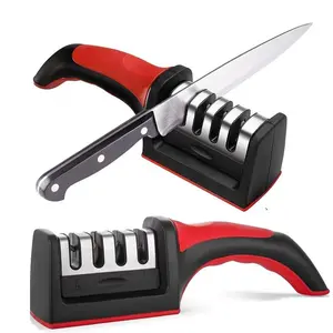 4-Stage Professional Kitchen Knife Sharpener - Knife Sharpener Helps Repair, Restore, Polish Blades and 4 Stage Sharpening Slots