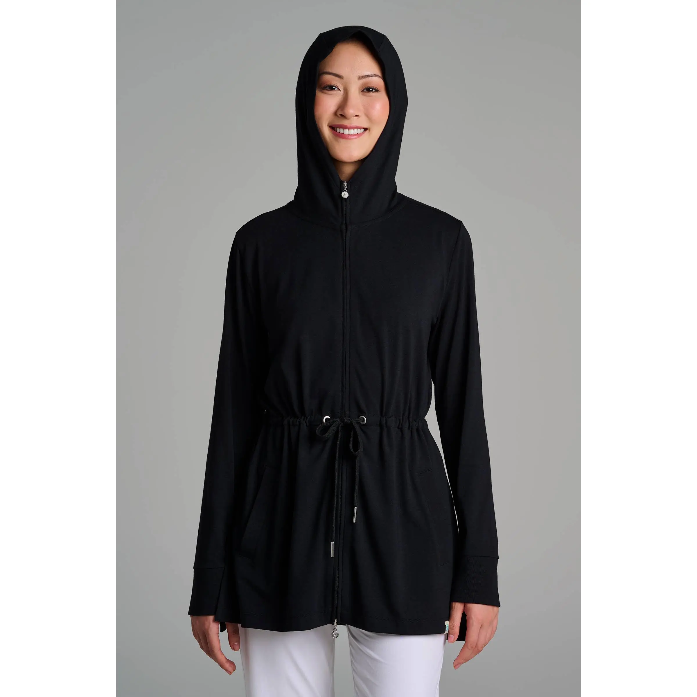 Waterfront | Women's Hoodie with Adjustable Waist | Black