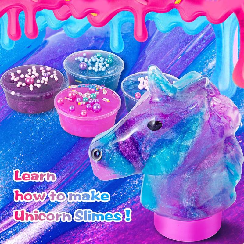 Mini Unicorn Slime Kit for Girls - Glimmer Crunchy, Butter, and Galaxy Slime for Kids 6-12 - Party Favors for Children