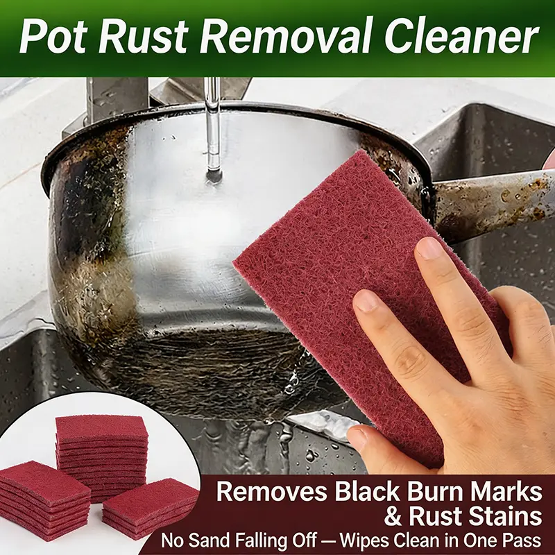 Thick Diamond Scouring Pads - Stainless Steel Kitchen Cloth, Rust Remover, Pot Scrubber, Powerful Stain-Removing Cleaning Sponges