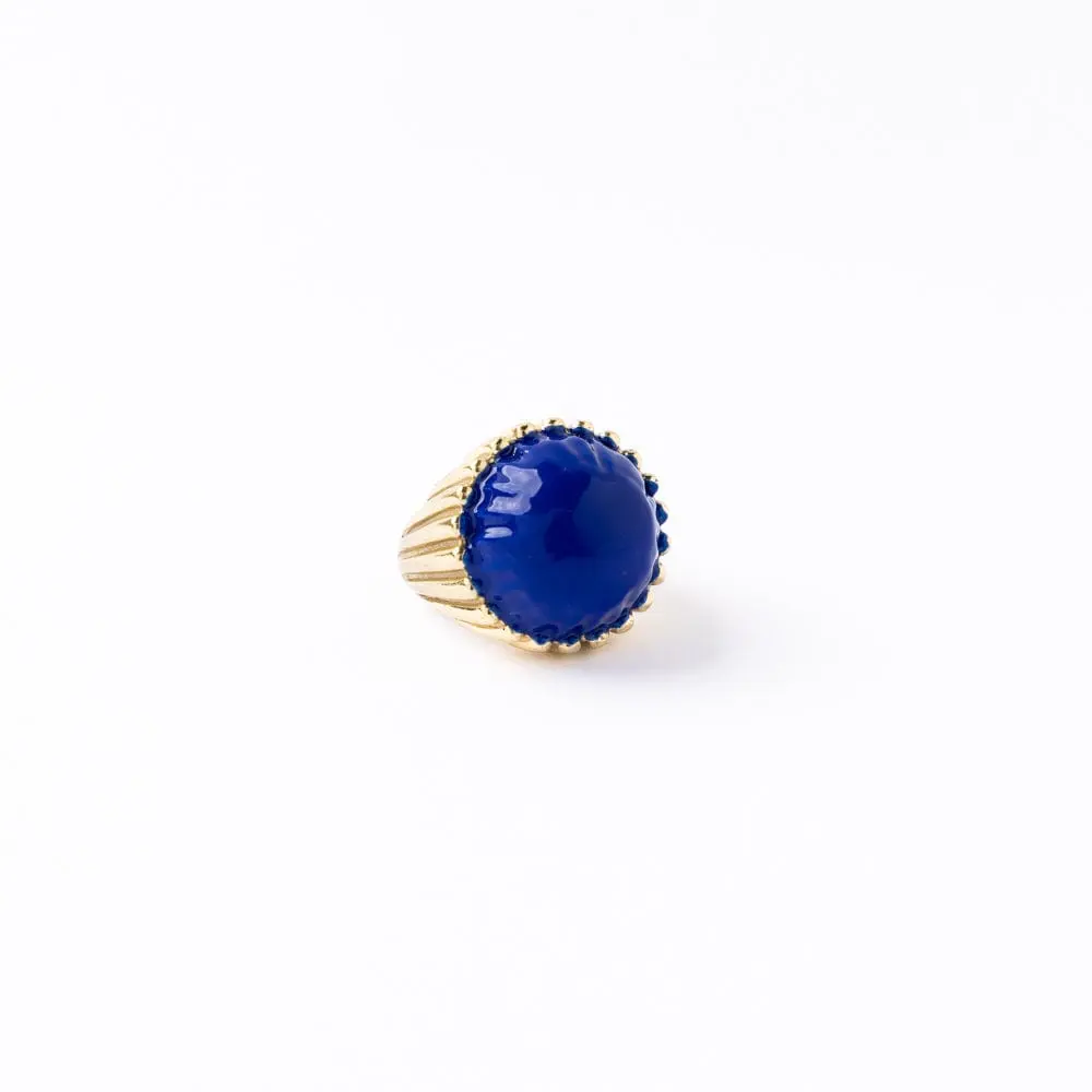 Isabella Enamel Cocktail Ring Blue - Adjustable Size Isabella Enamel Cocktail Ring Blue - Adjustable Size