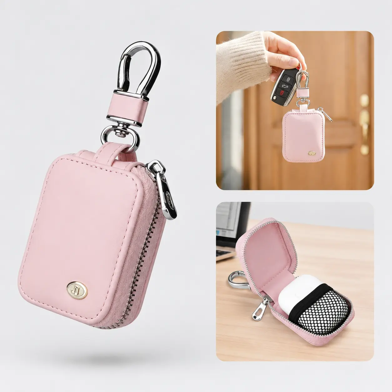 Full Wrap PU Leather Earbud Protective Sleeve, Closed No Charging Hole Shockproof Anti-Scratch Cover for Wireless Earbud Charging Case