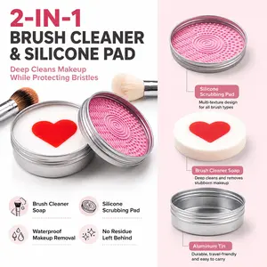 WEBACK Makeup Brush Cleaner Soap with Silicone Cleaning Pad,Savon nettoyant pinceaux Solid brush cleaner 3.52oz/100g