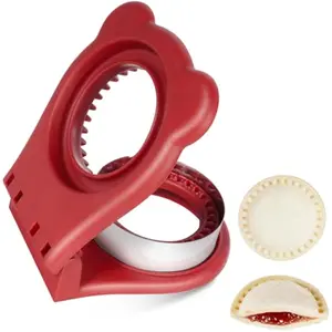 4-in-1 Sandwich Sealer and Cutter for Kids, Easy Bread Crust Remover, DIY Uncrustables Sandwich Maker for Lunchbox, Bento Box Cookie Cutter for Boys Girls, Red