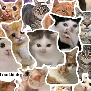 100pcs Fun Emoji Stickers Pack, Cute Cat Design Vinyl Decals, Perfect for Phones Laptops Tablets Suitcases Water Bottles