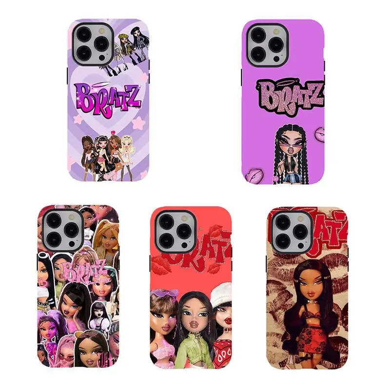 B-Bratz Doll Phone Case,for iPhone 16 15 14 13 12 11 for Samsung S25 24 23 22 21,Y2K Aesthetic smartphone Case,stylish girl Phone Case,Durable Design phone case,Protective Phone Cover