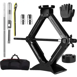 Car Jack Kit 2.5 Ton (5512 lbs),Scissor Jack for Car with Rubber Pad, Equipped with Upgraded Cross Wrench, Portable tire Jack Replacement kit, and SUV MPV car Emergency
