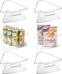 NEW Lazy Susan Cabinet Organizer, BPA Free Containers, Durable Plastic TransParent Storage Bins for Kitchen Corners & 26"- 27" Diameter Lazy Susans, 1/8 Wedge, 6 Packs
