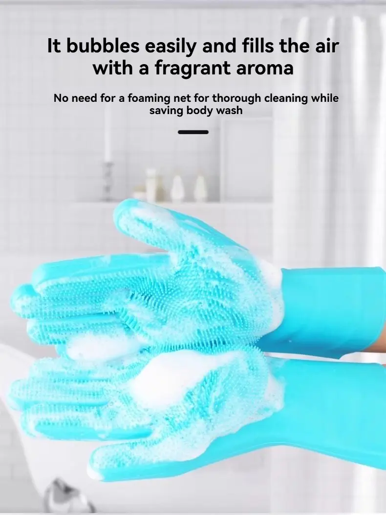 Soft Silicone Pet Bath Glove Brush - Waterproof Manual Dog Grooming Mitt with Textured Bristles for Stress-Free Massage, Deep Cleaning, Hair Removal