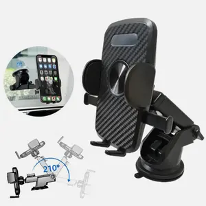 Universal 360° Car Cell Phone Holder with Automatic Clamping & Strong Suction Cup for iPhone 4-7 inch Screens Dashboard Dash Mount