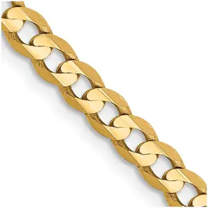 14K 3.8mm 24In Open Concave Curb Chain