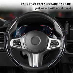 Car Steering Wheel Cover, Non slip Design Steering Wheel Protector, Universal Car Steering Wheel Cover for 15 Inch, Decor Gadgets, Car Accessories, Men Gifts, Car Essentials, Vehicle, for Racing anti slip sport all season use
