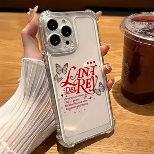 Stylish Singer Lanas Dels Reys Phone Case for iPhone 16, 15, 14, 13, 12, 11 Pro Max, X, XR, XS Max, 8, 7 Plus - Shockproof Transparent Soft Back Cover