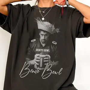 Comfort Colors B Bunny Football Shirt, Bad Benito Shirt, Bunny Bowl Retro 90s Shirt, Bowl 2026 Halftime Show Shirt california outfit baggy box hoodies august black fits lemon demon