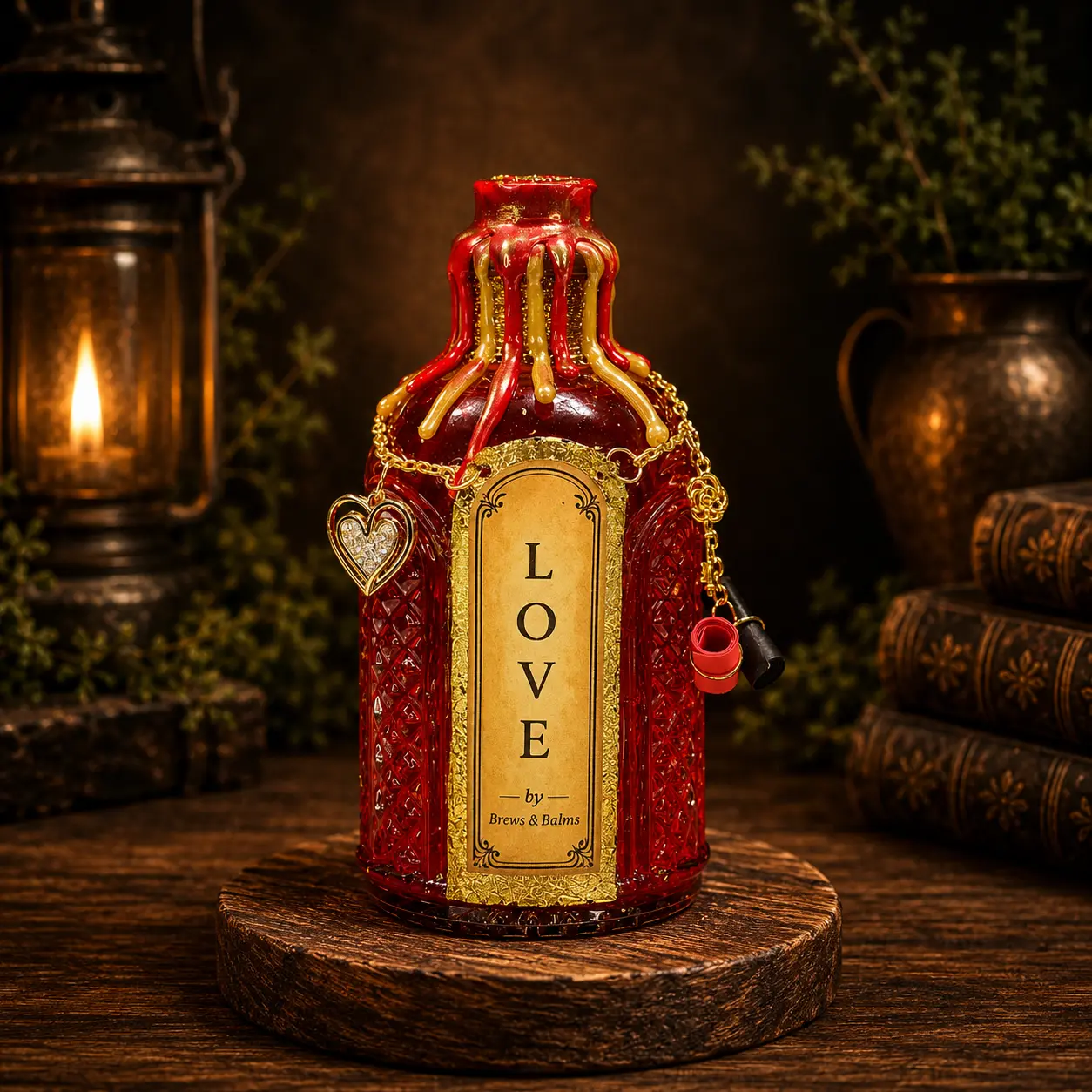 Handmade LOVE Affirmation Color-Changing Potion Bottle Prop Decorative Potion | Red to Purple