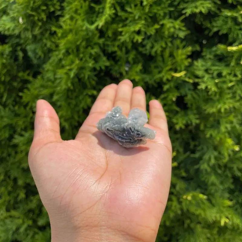 Small Black Chalcedony Cluster, Natural Stone for Emotional Healing, Inner Peace, Spiritual Growth
