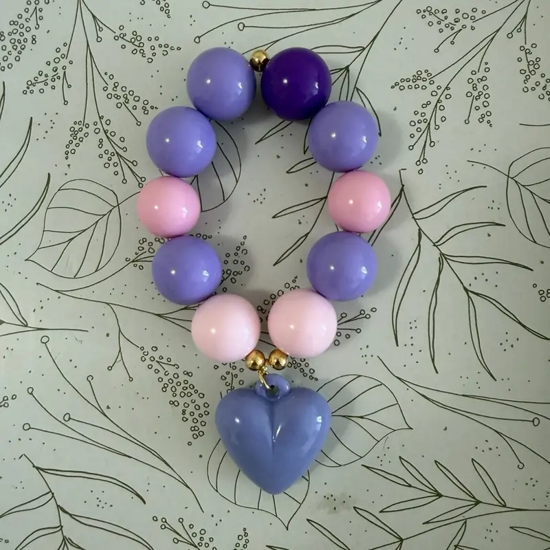 Handmade Colorful Heart Beaded Stretch Bracelet | Choose Your Style