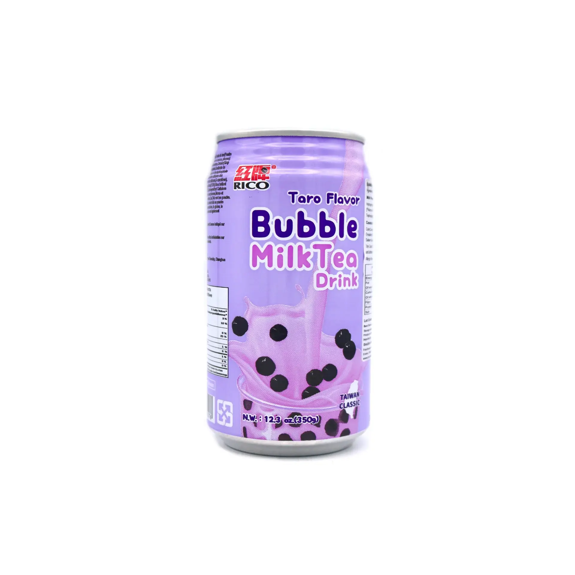 Rico Industries Dairy Milky Boba Bubble Tea Drink - Taro Flavor, 12.3oz
