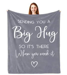 Get Well Gifts for Women/Men, Birthday/Inspirational/Sympathy/Thinking of You Gifts for Women/Men/Daughter/Son/Mom/Dad，Feel Better Healing Blanket Grey