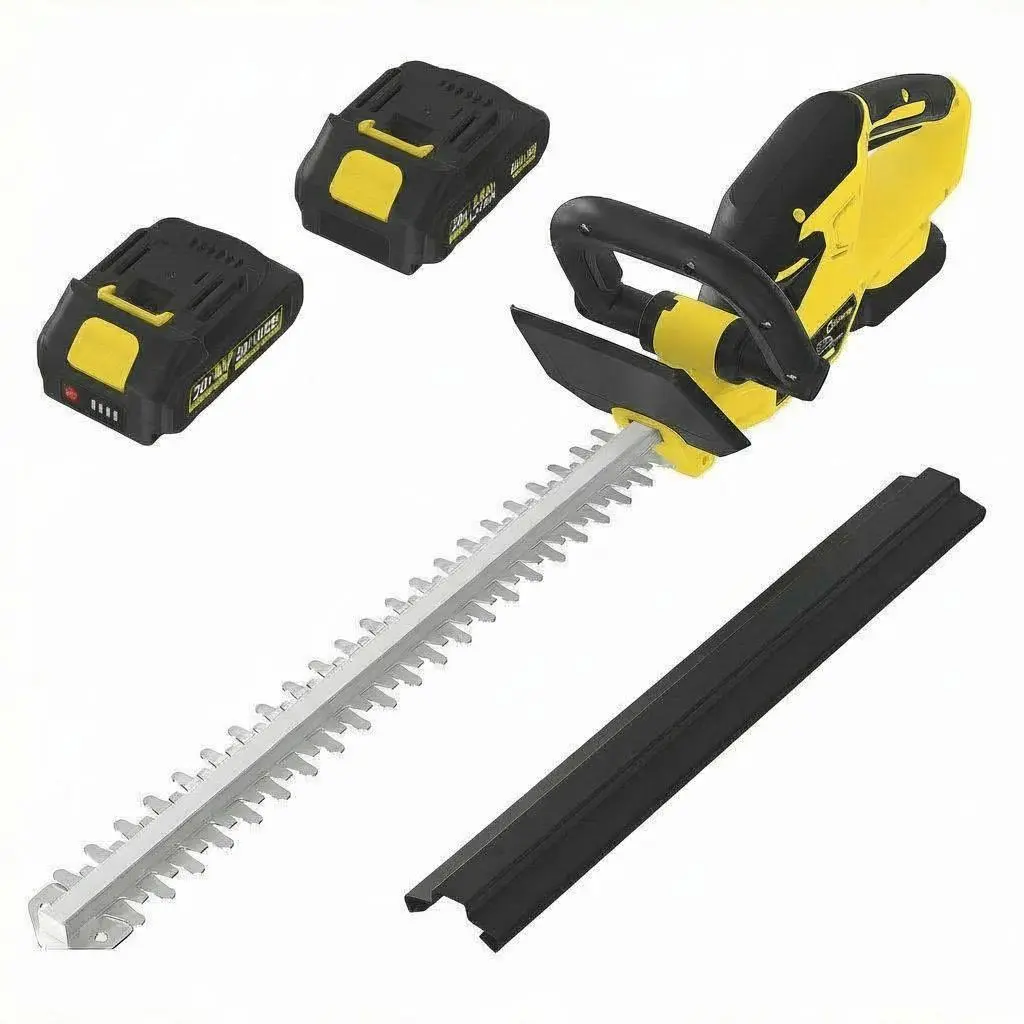 Garden and lawn wireless electric hedge trimmer -22 inch blades, dual 2.0Ah batteries, 3000RPM motor - lightweight, compact design