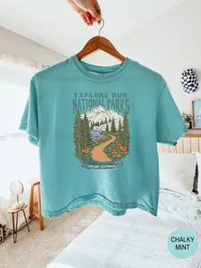 Explore Our National Parks Comfort Colors Crop Boxy Tee