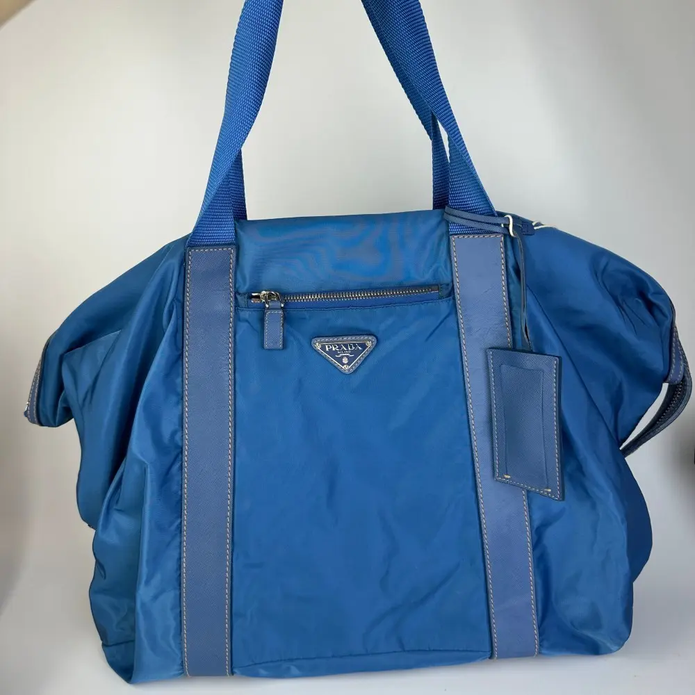 Pre-owned PRADA Tessuto Nylon Tote Bag Blue【1090】