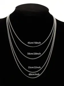 1pc Simplicity Stainless Steel Necklace Men's Simple Thin Neck Chain Jewelry Minimalist Chain Fashion Necklace