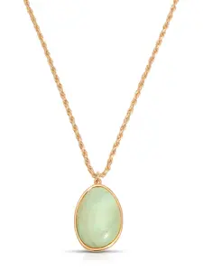 Ettika Amazonite Pendant Necklace – 18k Gold Plated Brass Necklace with Semi-Precious Amazonite Stone, 15.75" + 3.75" Extender