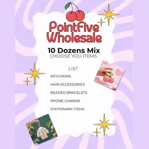 PointFive Wholesale 10 Dozens Mix Keychains Hair Accessories Phone Charms Beaded Bracelets Stationery Items for Resellers and Beauty Vendors