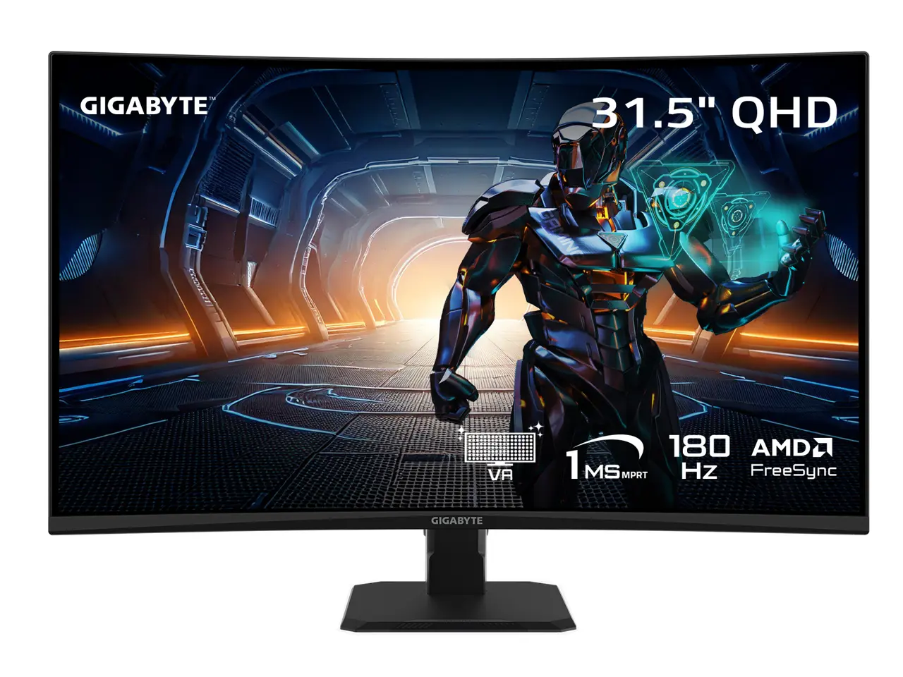 GIGABYTE 32 inch (31.5" viewable) QHD 2K 1440P 180Hz AMD FreeSync (Adaptive Sync) 1ms HDR10 Curved Gaming Computer Monitor GS32QCA