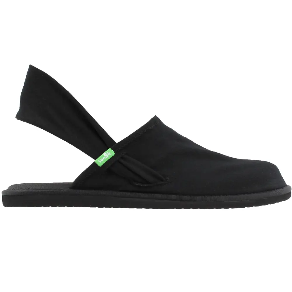 Sanuk Womens Yoga Cruz Sling Back Flats Casual - Black