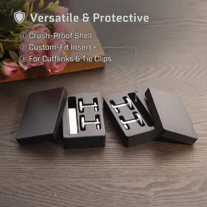 Men's High-End Wooden Cufflink Box, Premium Quality Safe Storage Gift Box, Scratch-Resistant Velvet Lining, Ideal for Husband Father Groom