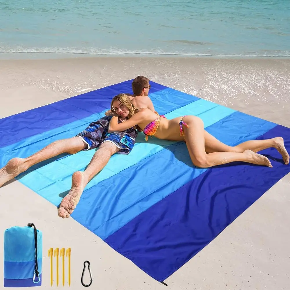 Waterproof Sand Blanket, Quick-Dry Beach Mat 79"x55"/79"x83", Suitable for 2-8 Adults, Outdoor Picnic Pad, Travel, Camping, Hiking, Camping Gear, Camping Accessories