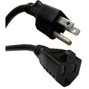 212 MAIN Black 3-Prong Power Extension Cord, NEMA 5-15P to NEMA 5-15R, 6ft Pure Copper 16 AWG Cable, 13A Load, UL CSA Certified, 13Amp Load