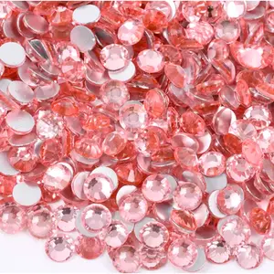 Peachy Pink Glass Rhinestones - sizes ss3-ss20 Bling Package Ideal for Embellishments, Fashion, Decoration. DIY Beading Accessories for Nails, Cups, Phone Cases, Office Supplies, Clothing, Shoes, and Accessories.