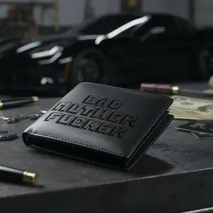 The BMF WalletBlack Embroidery  Version Wallet "Carry Your Attitude"