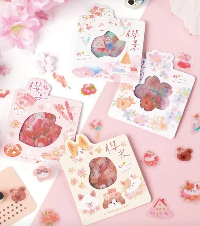 Kawaii Sakura PET/ PVC Deco Sticker