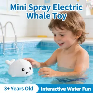 Electric Mini Whale Spray Water Toy with Colorful Lights, Requires 3 AAA Batteries (Not Included), Unisex Bathing/pool/beach Water Fun for Kids Gifts for Children's Day  Birthday