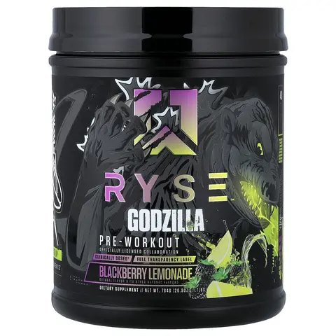 RYSE Pre-Workout, Godzilla, Blackberry Lemonade, 1.7 lbs (764 g)