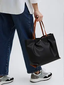 Versatile Large Capacity Tote Bag Fits 15" Laptop Nylon Shoulder Bag with 3 Compartments Middle Zipper Work School Mom Handbag Everyday Bag Nurse Worker Purse